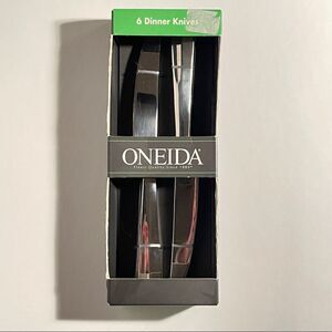 New in Box Oneida 6 Stainless Steel Knife Set